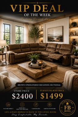 Beautiful Large Brown Sectional Sofa with Reclining Seats