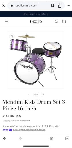 Kids Drum Set MSRP $165