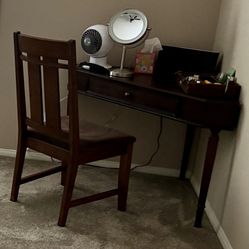 Corner Desk / Vanity Table - Dark Wood, Pickup Only
