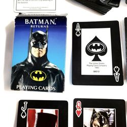 Vintage Batman Returns (1992) Collection (Playing Cards & Promo Pin-back Button)