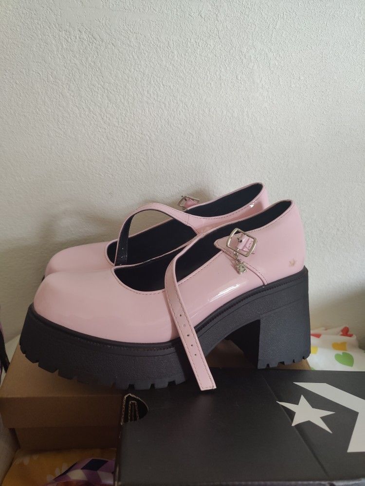 Soda Chunky Pink Heels