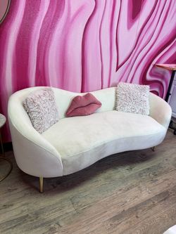 White Velvet Loveseat