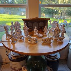 Large Vintage Ceramic Nativity Set