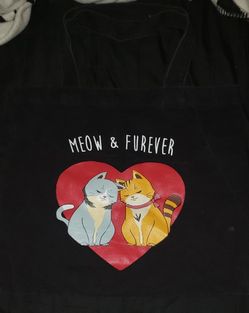Meow & Furever Canvas Tote Bag (Forever 21)