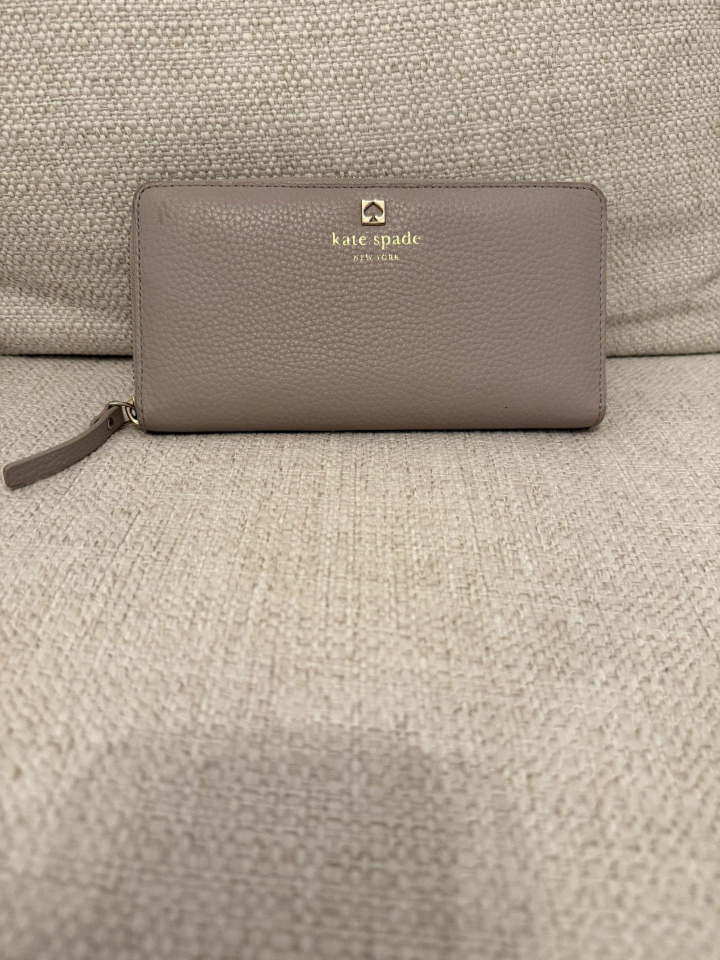 Kate Spade Large Soft Taupe Zip Wallet