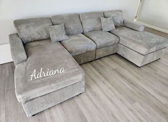 Beautiful‼️2-Pc Corduroy Sectional Sofa Sets