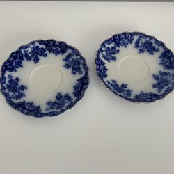 Flow Blue China Saucer -- W. H. Grindley