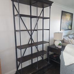 Tall Wood Display Shelf / Bookcase – Modern Farmhouse originally purchased from Jeromes.