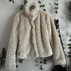Cream Faux Fur Jacket