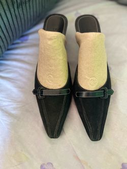 Cole Haan Women's Dark Green Slip On Heels