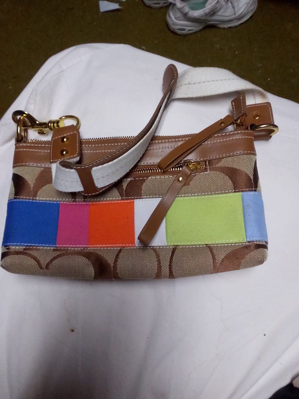 Multi colored small coach purse