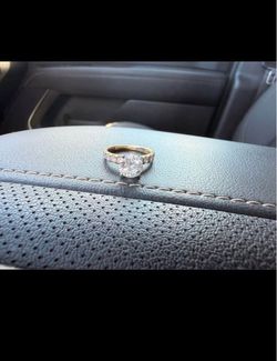 Gold Engagement Ring with Round Center Stone