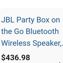JBL PartyBox On-The-Go Wireless Speaker. 