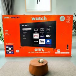 HD320 75” ONN smart 4k Roku led tv 