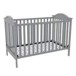 Baby Relax Adele 3-in-1 Convertible Crib, Gray, New In Box