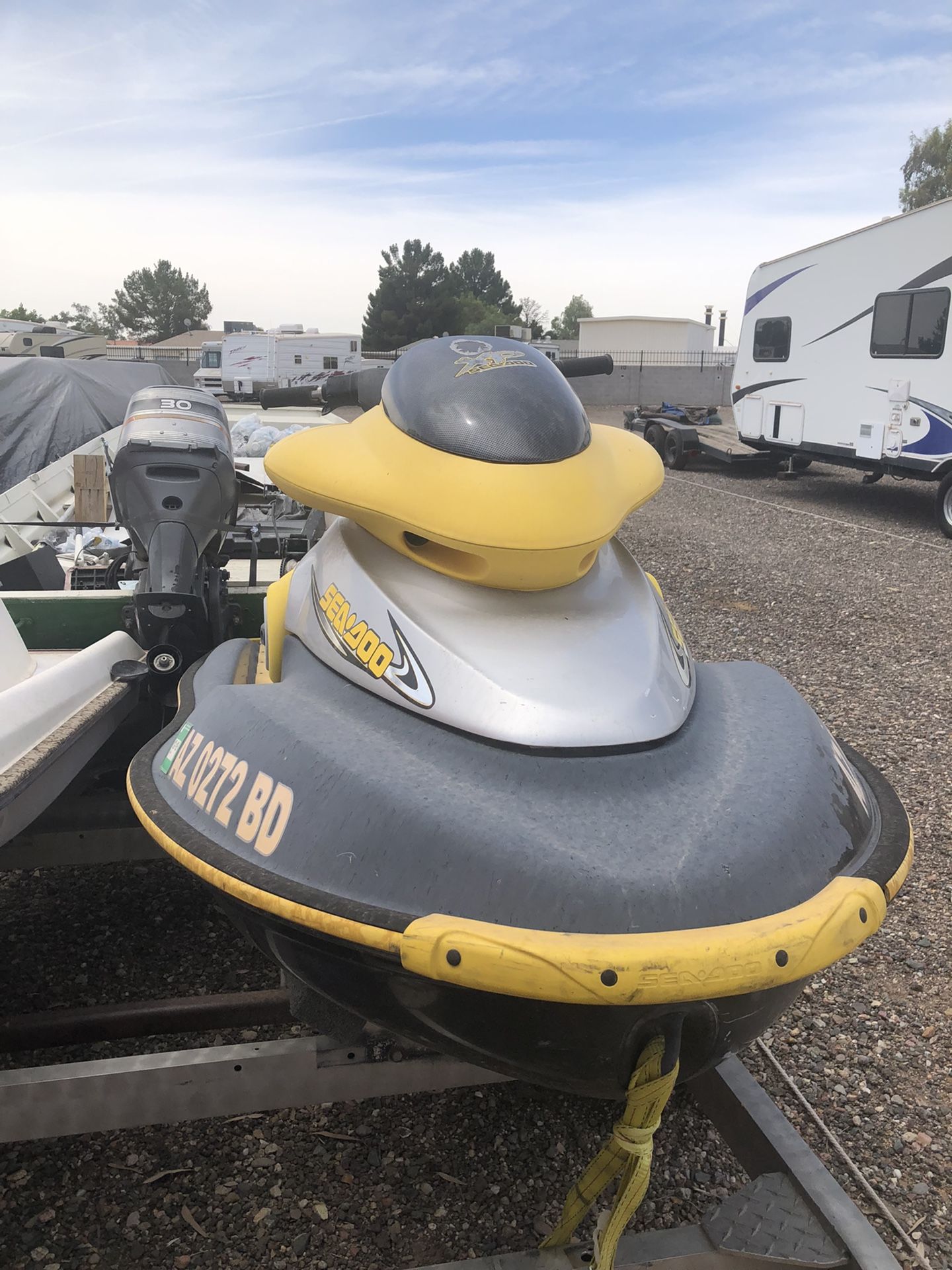 2000 Sea Doo XP 1995 Polaris SL750 Aluminum Trailer