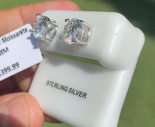 Sterling Silver Moissanite Stud Earrings
