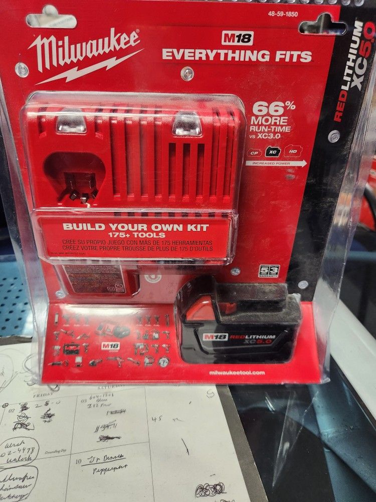 Milwaukee M18 Xc Starter Kit W/ 5.0ah Batt & Charger