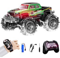 Remote Control Amphibious Monster Truck, 2.4GHz Dual Control with Watch