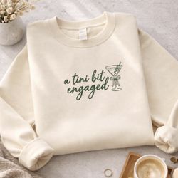 Tini Bit Engaged Embroidery Design Gift Bachelorette Wife Life Tying The Knot Wedding 