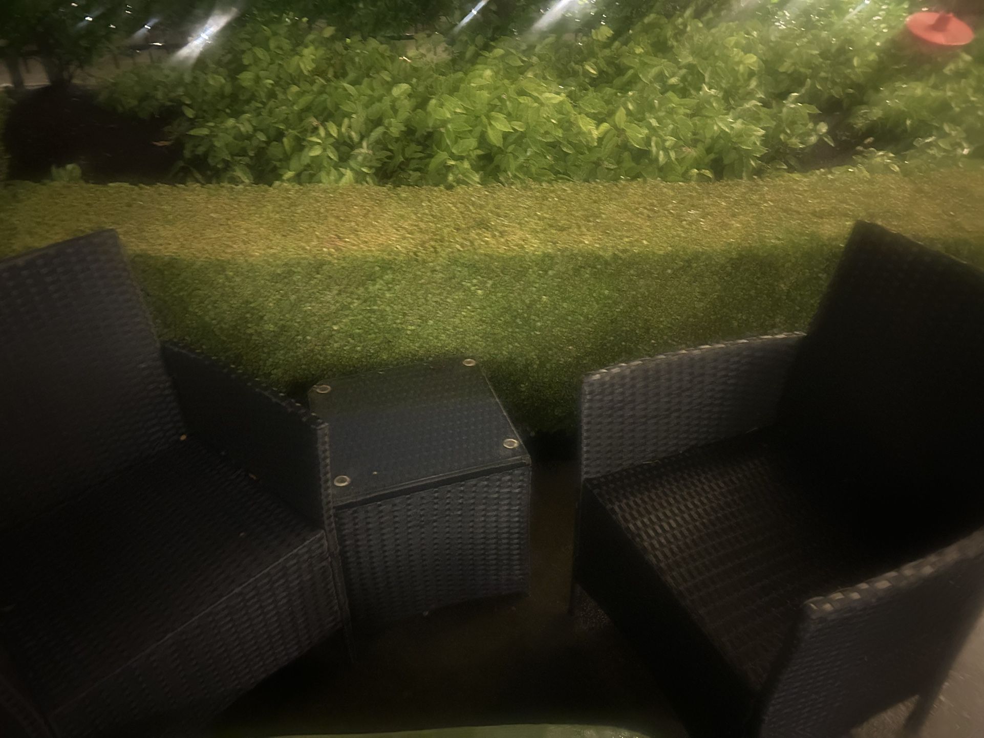 Black Wicker Chairs And Table With Glass Top - Free Come Take!