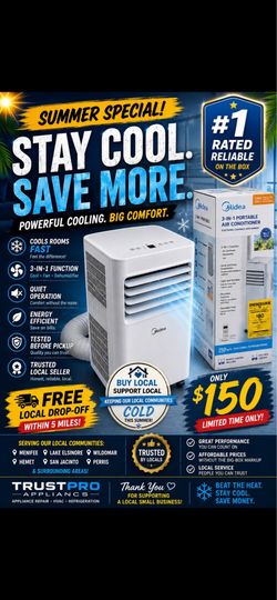 Portable AC Unit 5,000 BTU – New Open Box – Cools Up to 150 Sq Ft  $150 FIRM