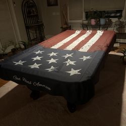 Like New Pool Table, Dark Wood, Red Carpet