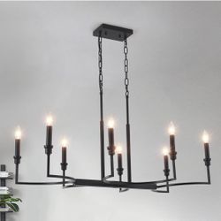 Black 8 Light Chandelier 