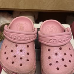 5c  Pink Glitter Crocs 