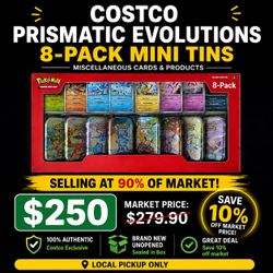 Pokémon Prismatic Evolutions 8-Pack Mini Tins
