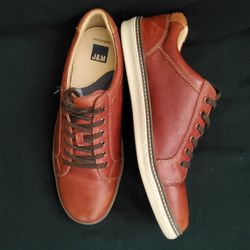 10.5 mans johnson & murphy athletic leather sneakers shoes