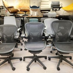 LIKE NEW HERMAN MILLER AERON CHAIRS SIZE A-B-C WITH LUMBAR SUPPORT/ POSTURE-FIT