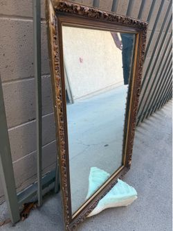 Large Vintage Style Ornate Wall Mirror – Gold & Bronze Frame