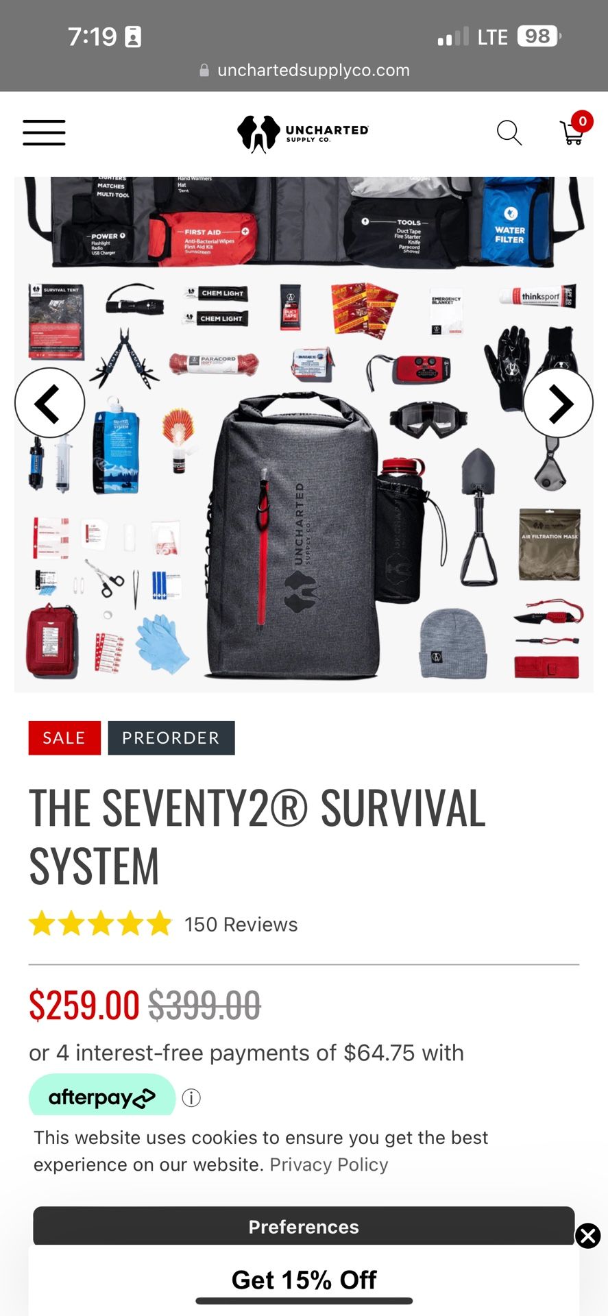 Uncharted Survival Backpack