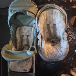 stroller and baby carrier  