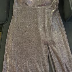 Pink And Silver Glittery Color Shifting Dress (Prom, Pageant, Military Ball)