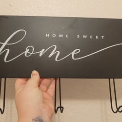 Home Sign With Hooks 