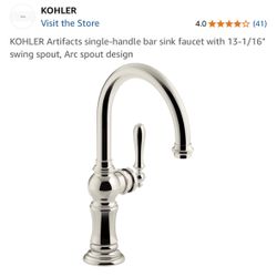KOHLER Artifacts single-handle bar sink faucet with 13-1/16" swing spout, Arc spout design