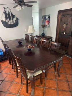 Cherry wood 12 person dinning set