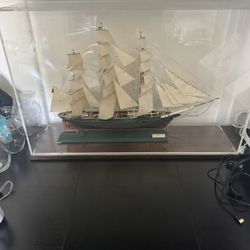 Rare Scientific Model Ship “THERMOPLA” In Glass Container 