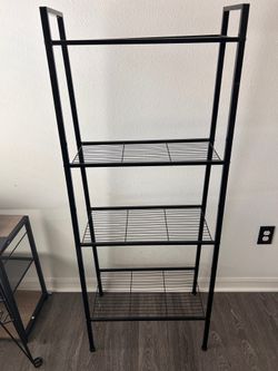 4 Tier Tall Black Storage Shelf
