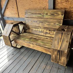 Rústic Wooden Bench 2x12 