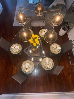 Modern High-Back Dining Chairs — Set of 6 (Gray)