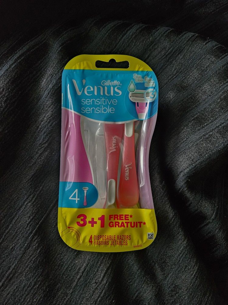 $3 Each (2 Available) Gillette Venus Sensitive 3 Blade Disposable Razor 4 Pack