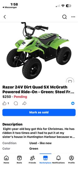 McGrath quad runner electric 30 mins usage