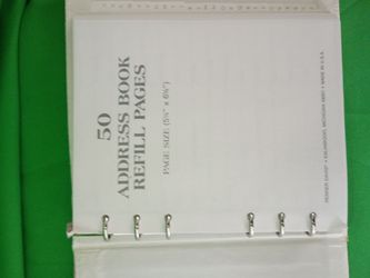 Renner Davis 50 Address Book Refill Pages
