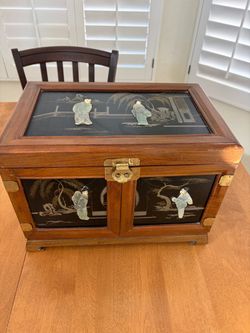 Vintage Chinese Wooden Jewelry Box