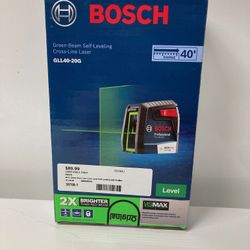 BOSCH GLL40-20 40 ft. Green Cross Line Laser Level Self Leveling with VisiMax