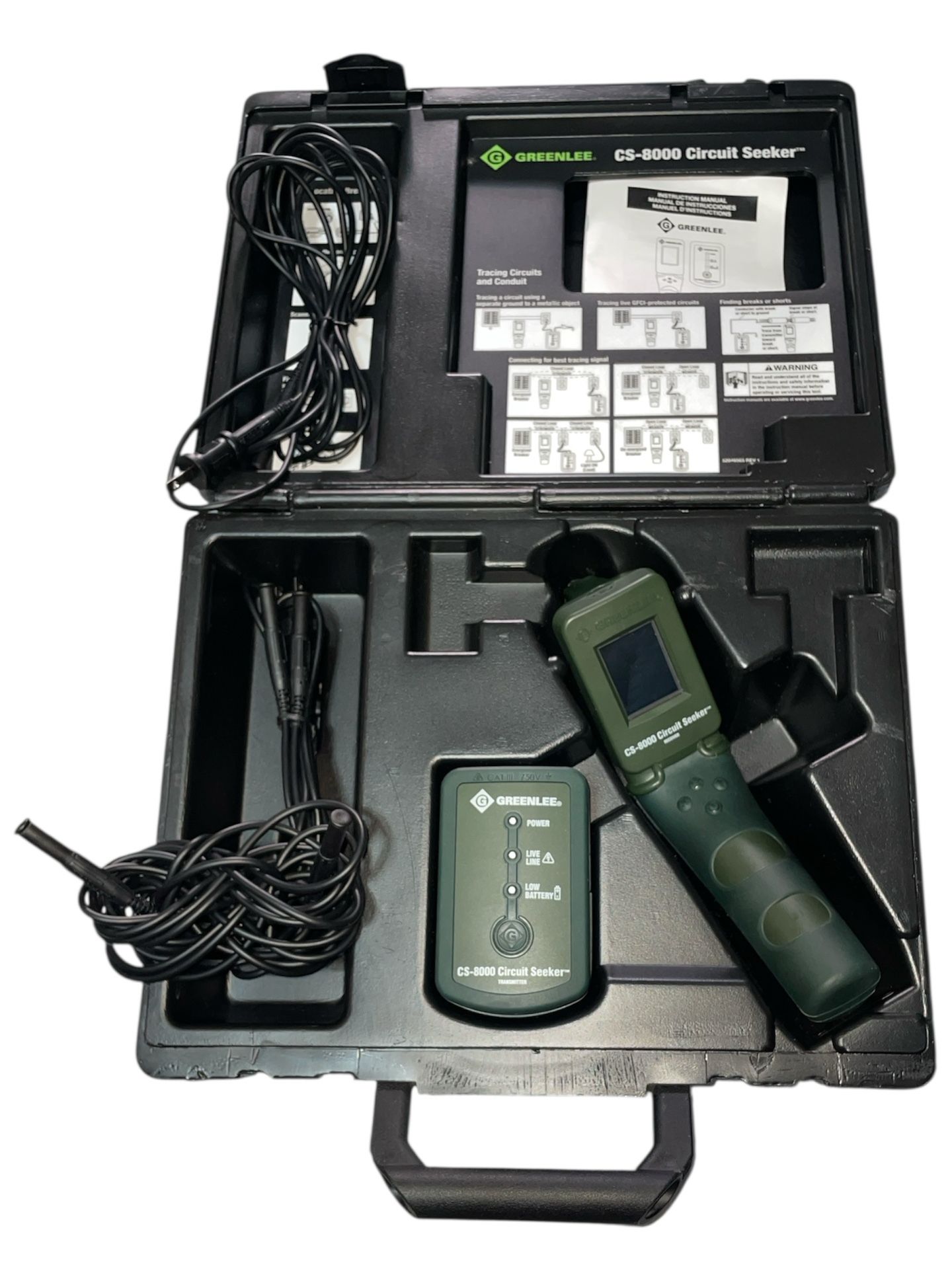 GREENLEE•CIRCUIT Seeker Kit W/Transmitter and Receiver, LCD Graphic Display, Omni-Directional Antenna, 750V AC/DC