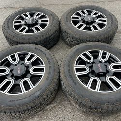 20” GMC At4 Wheels and Tires 20 GM Black Rims 8 lug 8x180 bolt pattern fit Chevy Silverado 2500 HD and Sierra Heavy Duty Denali factory original stock